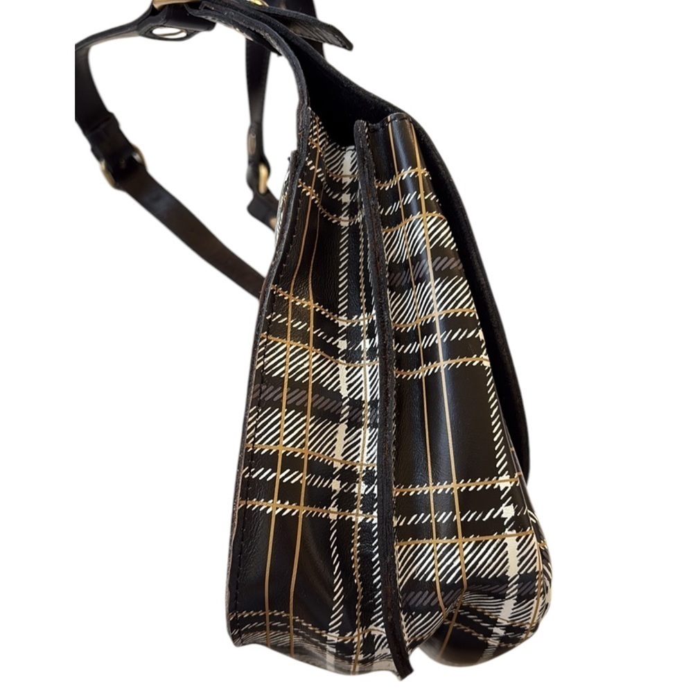 NWT Patricia Nash Leather London Plaid Double Compartment Crossbody Saddle Bag - Picture 13 of 16